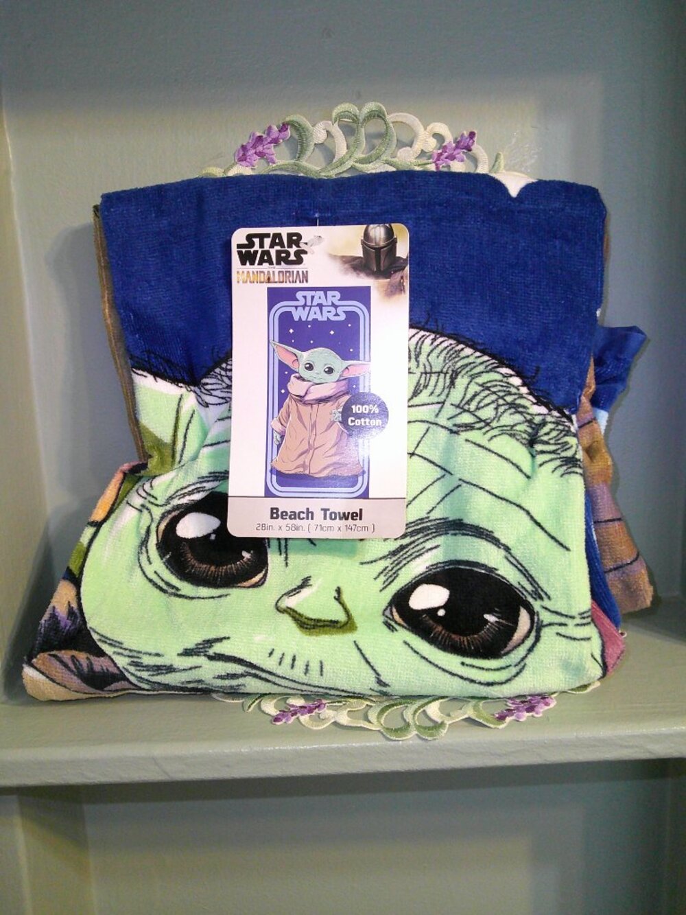 Star Wars Mandalorian Baby Yoda Grogu adorable beach towel 28 x 58 in NWT